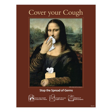 Mona Lisa Cover Your Cough Posters - Braeside Displays